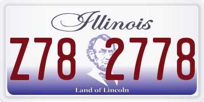 IL license plate Z782778