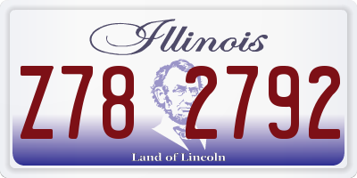 IL license plate Z782792