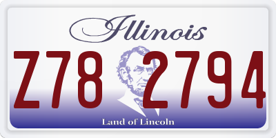 IL license plate Z782794