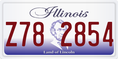 IL license plate Z782854