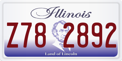 IL license plate Z782892