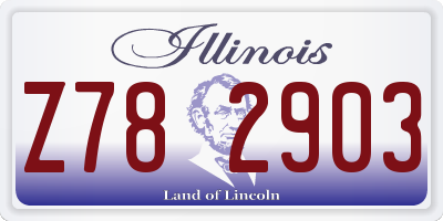 IL license plate Z782903