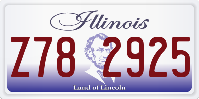 IL license plate Z782925