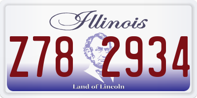IL license plate Z782934