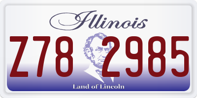 IL license plate Z782985