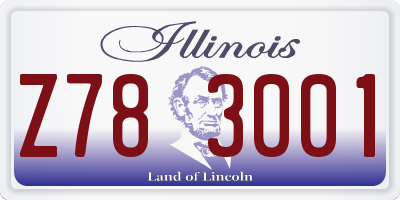 IL license plate Z783001