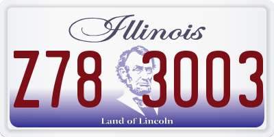 IL license plate Z783003