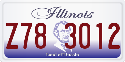 IL license plate Z783012