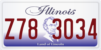 IL license plate Z783034
