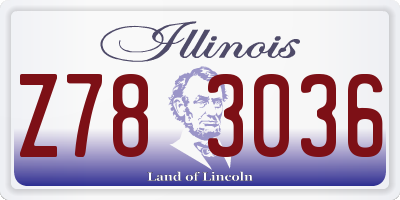 IL license plate Z783036