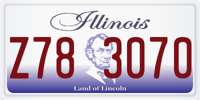 IL license plate Z783070