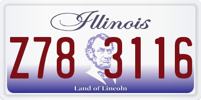 IL license plate Z783116