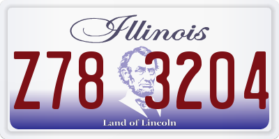 IL license plate Z783204