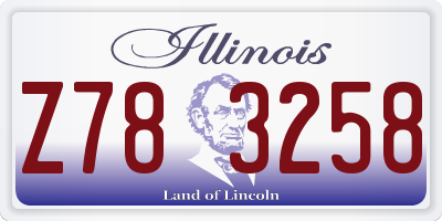 IL license plate Z783258