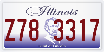 IL license plate Z783317