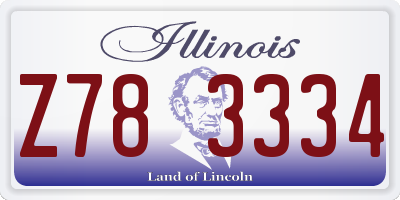 IL license plate Z783334