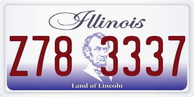 IL license plate Z783337