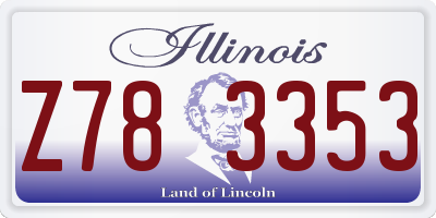 IL license plate Z783353