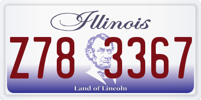 IL license plate Z783367