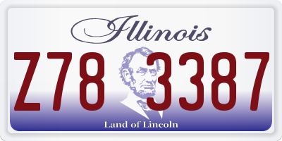 IL license plate Z783387