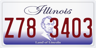 IL license plate Z783403