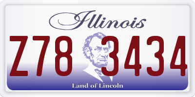 IL license plate Z783434