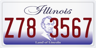 IL license plate Z783567