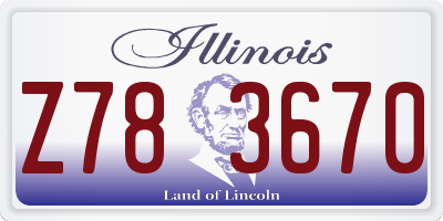 IL license plate Z783670