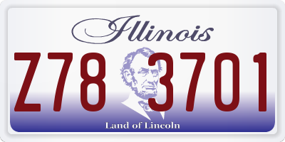IL license plate Z783701