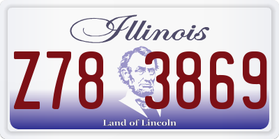 IL license plate Z783869