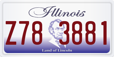 IL license plate Z783881