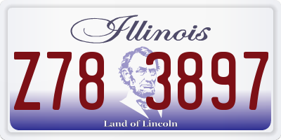 IL license plate Z783897