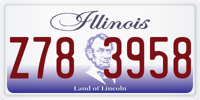 IL license plate Z783958
