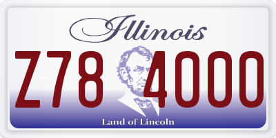 IL license plate Z784000