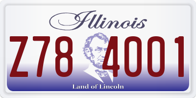 IL license plate Z784001