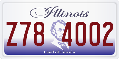 IL license plate Z784002