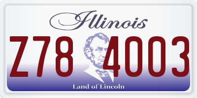 IL license plate Z784003