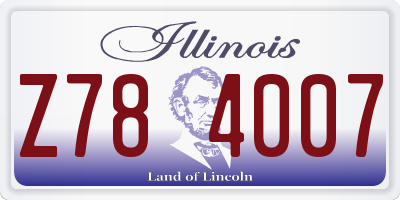 IL license plate Z784007