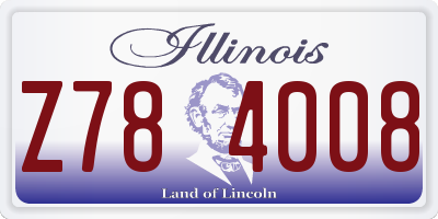 IL license plate Z784008