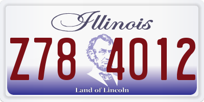 IL license plate Z784012