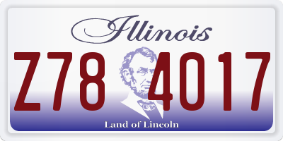 IL license plate Z784017