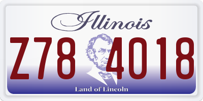 IL license plate Z784018