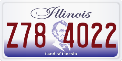 IL license plate Z784022