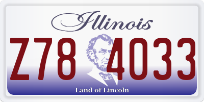 IL license plate Z784033