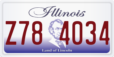 IL license plate Z784034