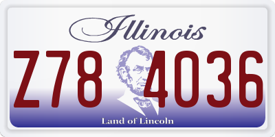 IL license plate Z784036