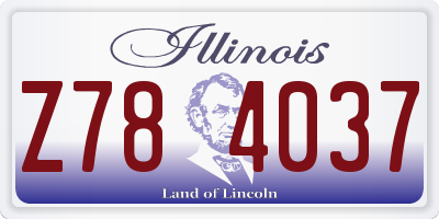 IL license plate Z784037