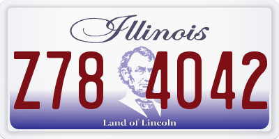 IL license plate Z784042