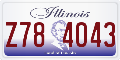 IL license plate Z784043