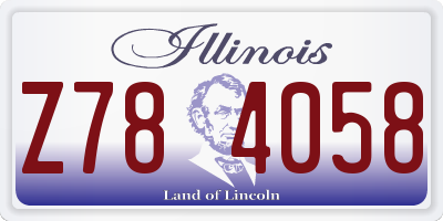 IL license plate Z784058
